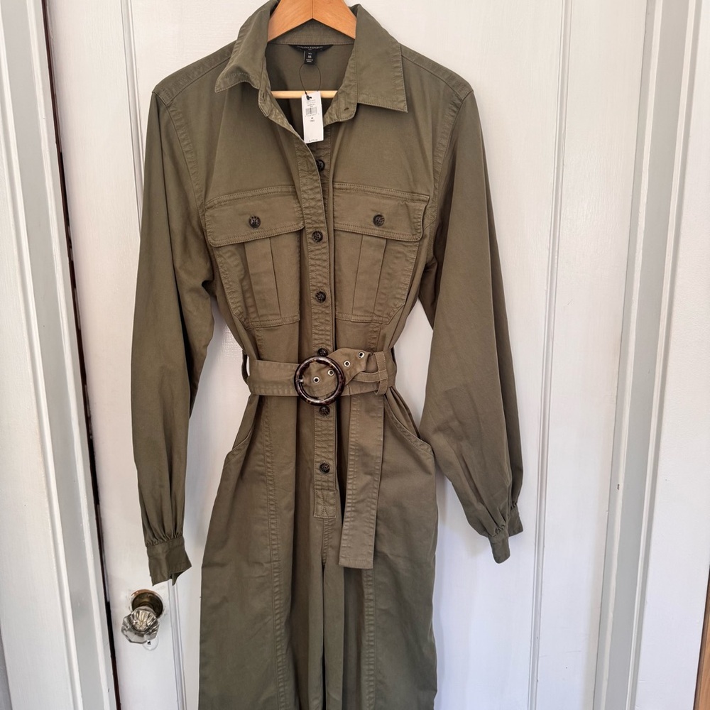 NWT Banana Republic Khaki Button-Up Jumpsuit TALL